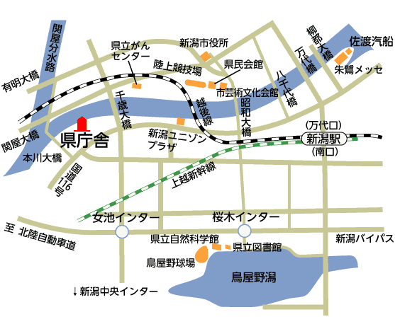 新潟県庁交通案内図