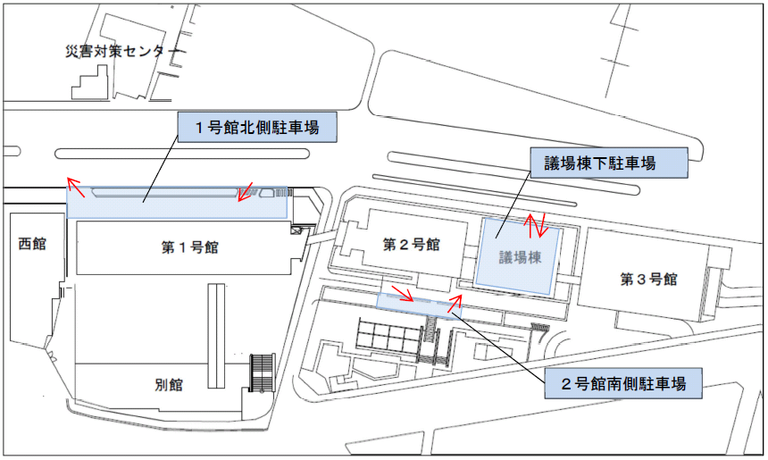 兵庫県庁駐車場案内図