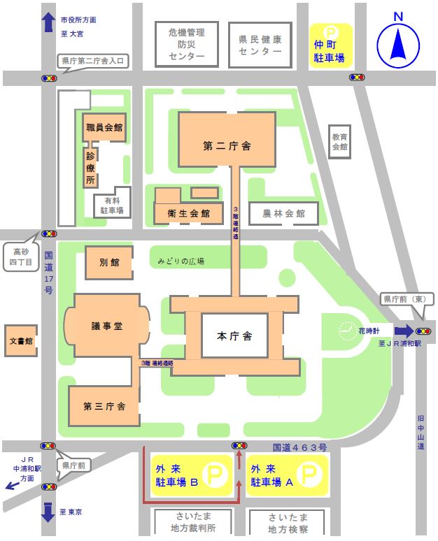 埼玉県庁駐車場案内図